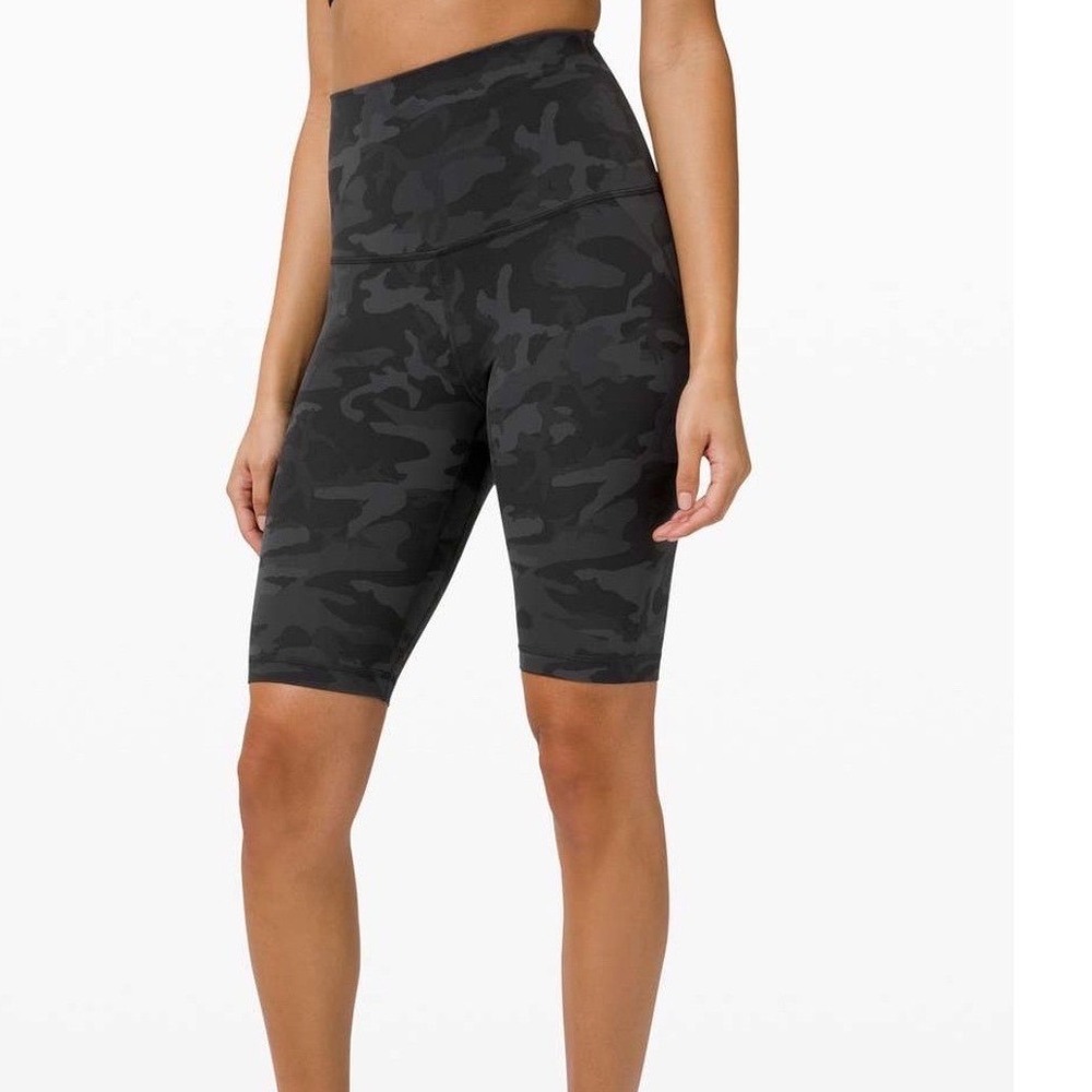 Lululemon Align Super High Rise Athletic Biker Shorts 10" Soft Camo WM's 10 EUC